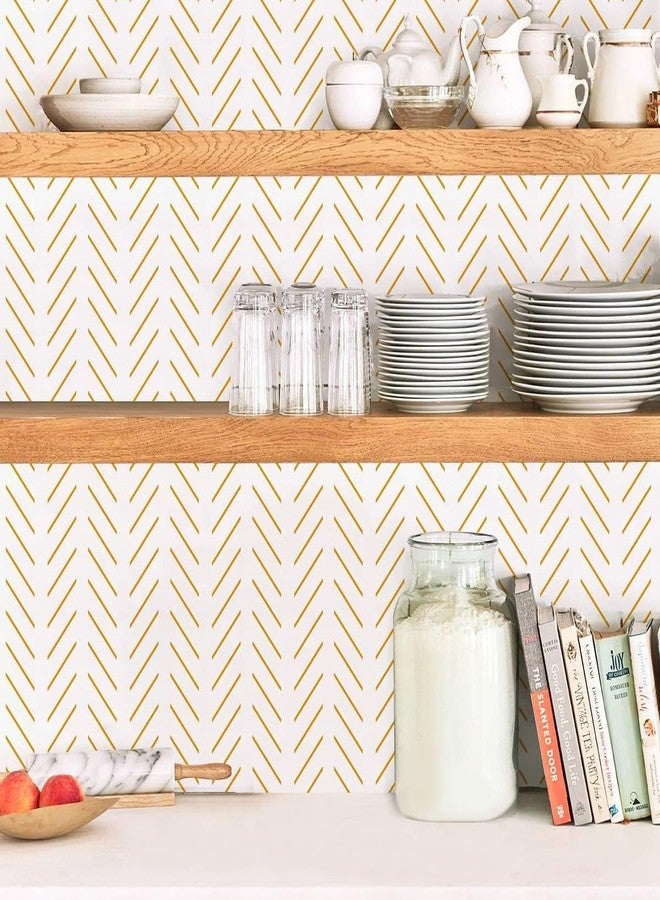 TEKCOOL ورق جدران TEKCOOL بيج وأبيض، سهل التقشير واللصق، بنمط متعرج عصري، مناسب للحمامات، مقاس 17.7 بوصة × 118.1 بوصة، ورق جدران هندسي قابل للإزالة، سهل التقشير واللصق، ورق لاصق ذاتي - Image 5